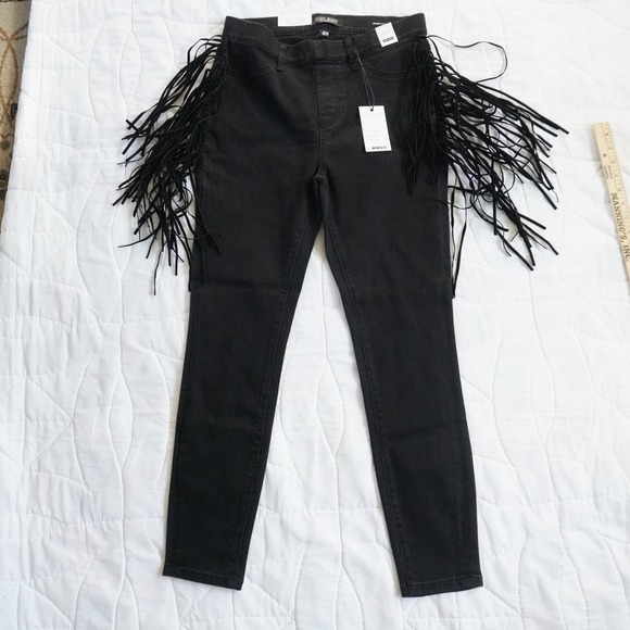 Judy Blue Denim - Judy Blue NWT Black Skinny Fit Jean 9/29 High Waist Fringe Western Cowboy Novlty
